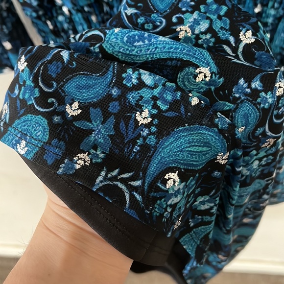 Harper 241 Blue Mid-Sleeve Dress Size Large Wedding Formal Paisley - Picture 6 of 15